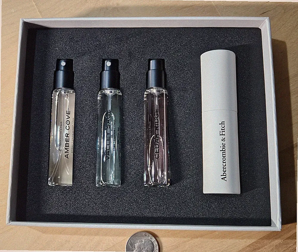 Abercrombie & Fitch, Amber, Cedar Ridge, Valley Stage Fragrance Travel Set#J4-3