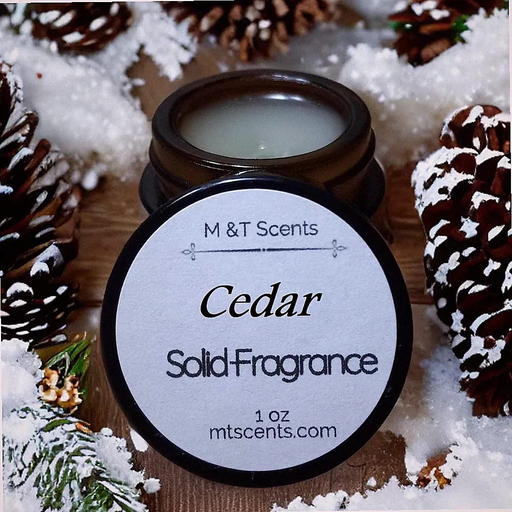 Cedar 1oz Solid Fragrance – Vintage Style Unisex, Warm Earthy Scent