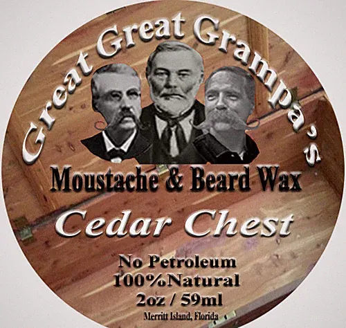 CEDAR scent - Moustache & Beard Wax - Mild, Medium or Extreme Hold 100% Natural