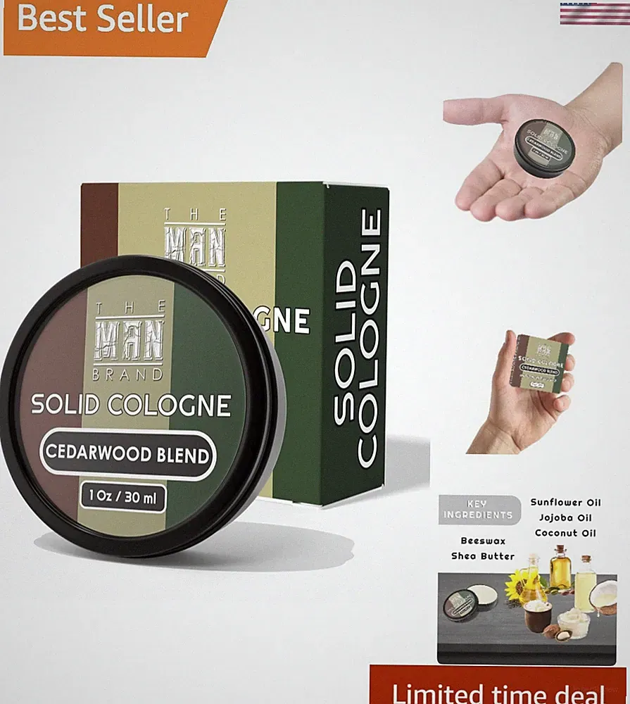 Cedarwood Blend 1 Ounce Solid Cologne - Wax Fragrance for Men