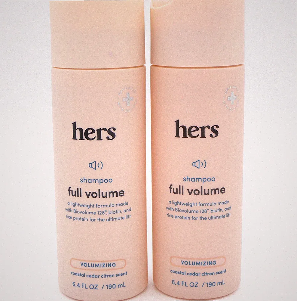 Hers Full Volume Hair Shampoo Coastal Cedar Citron Scent 2 Pack 6.4 fl oz Ea
